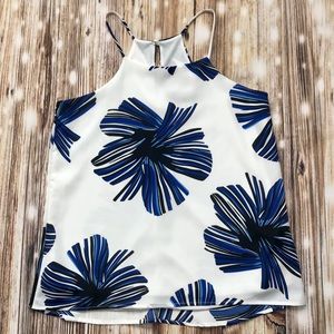 Francescas Blue Rain floral tank top NWT